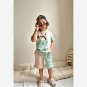 تیشرت شلوارک مجلسی پسرانه ترک مدل رقص رنگها